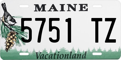 ME license plate 5751TZ