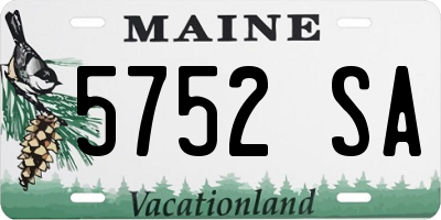 ME license plate 5752SA