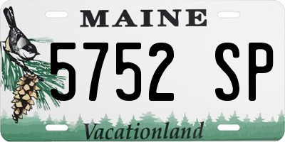 ME license plate 5752SP