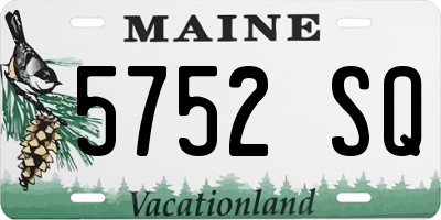 ME license plate 5752SQ