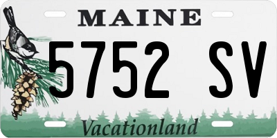 ME license plate 5752SV