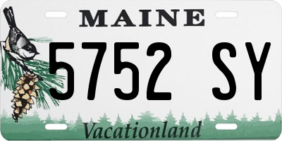 ME license plate 5752SY