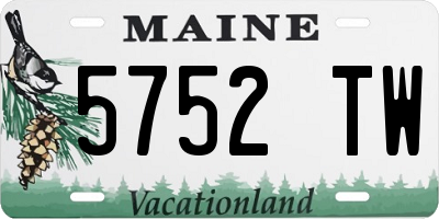 ME license plate 5752TW