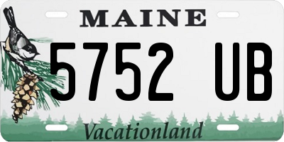 ME license plate 5752UB