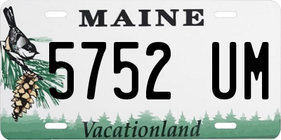 ME license plate 5752UM