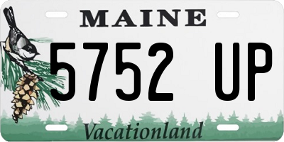 ME license plate 5752UP
