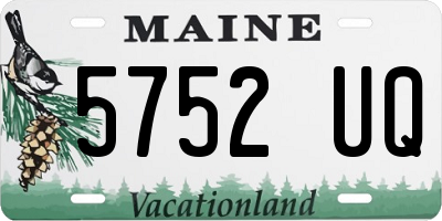 ME license plate 5752UQ