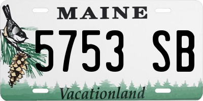 ME license plate 5753SB