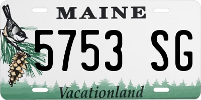 ME license plate 5753SG