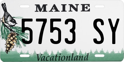 ME license plate 5753SY