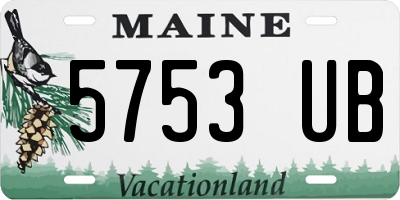 ME license plate 5753UB