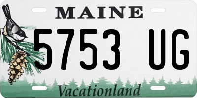ME license plate 5753UG