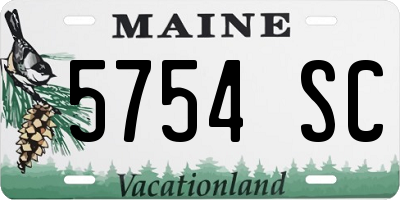 ME license plate 5754SC