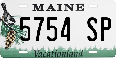 ME license plate 5754SP