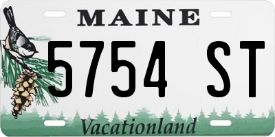 ME license plate 5754ST