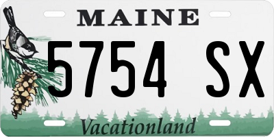 ME license plate 5754SX