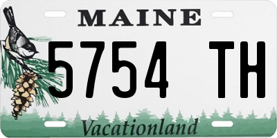 ME license plate 5754TH