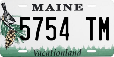 ME license plate 5754TM
