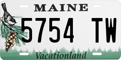 ME license plate 5754TW