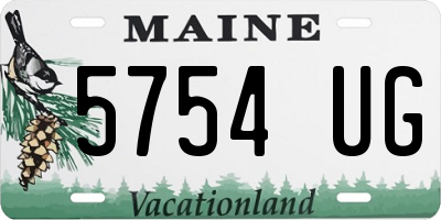 ME license plate 5754UG