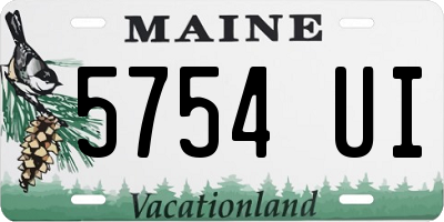 ME license plate 5754UI