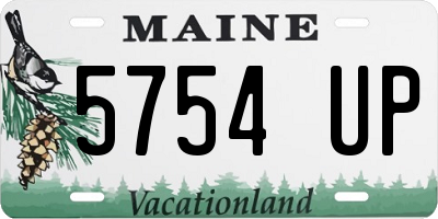 ME license plate 5754UP