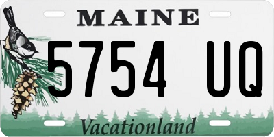 ME license plate 5754UQ