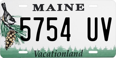 ME license plate 5754UV