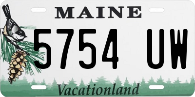 ME license plate 5754UW