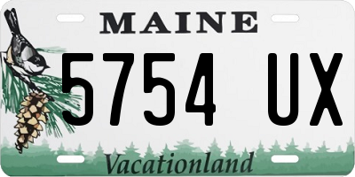 ME license plate 5754UX