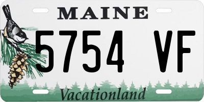 ME license plate 5754VF