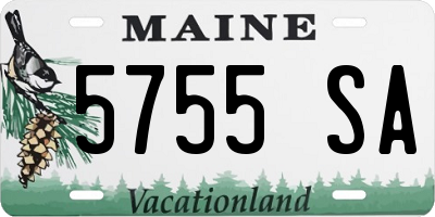 ME license plate 5755SA