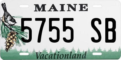 ME license plate 5755SB