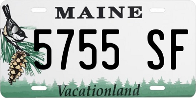 ME license plate 5755SF