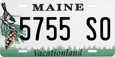 ME license plate 5755SO