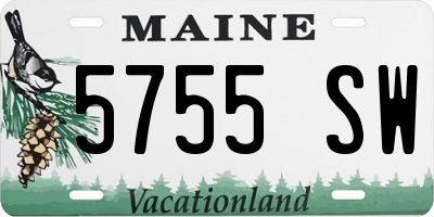 ME license plate 5755SW