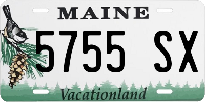 ME license plate 5755SX