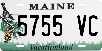 ME license plate 5755VC