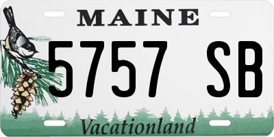 ME license plate 5757SB