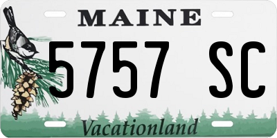 ME license plate 5757SC