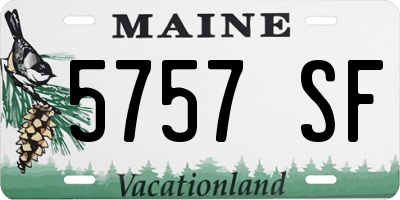 ME license plate 5757SF