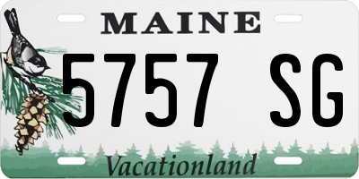 ME license plate 5757SG