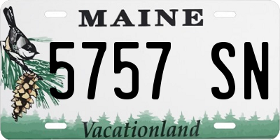 ME license plate 5757SN