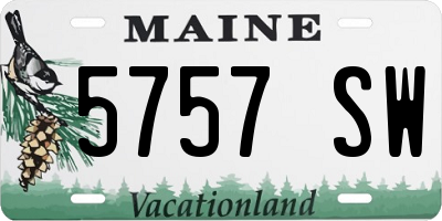 ME license plate 5757SW