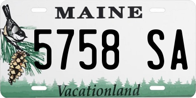 ME license plate 5758SA