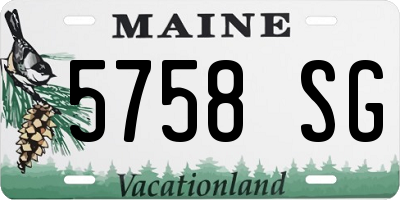 ME license plate 5758SG