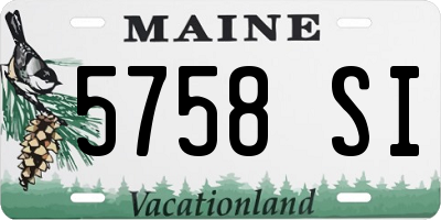 ME license plate 5758SI