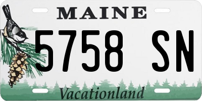 ME license plate 5758SN