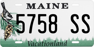 ME license plate 5758SS
