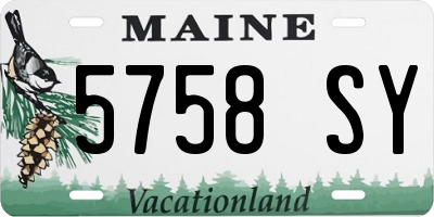 ME license plate 5758SY
